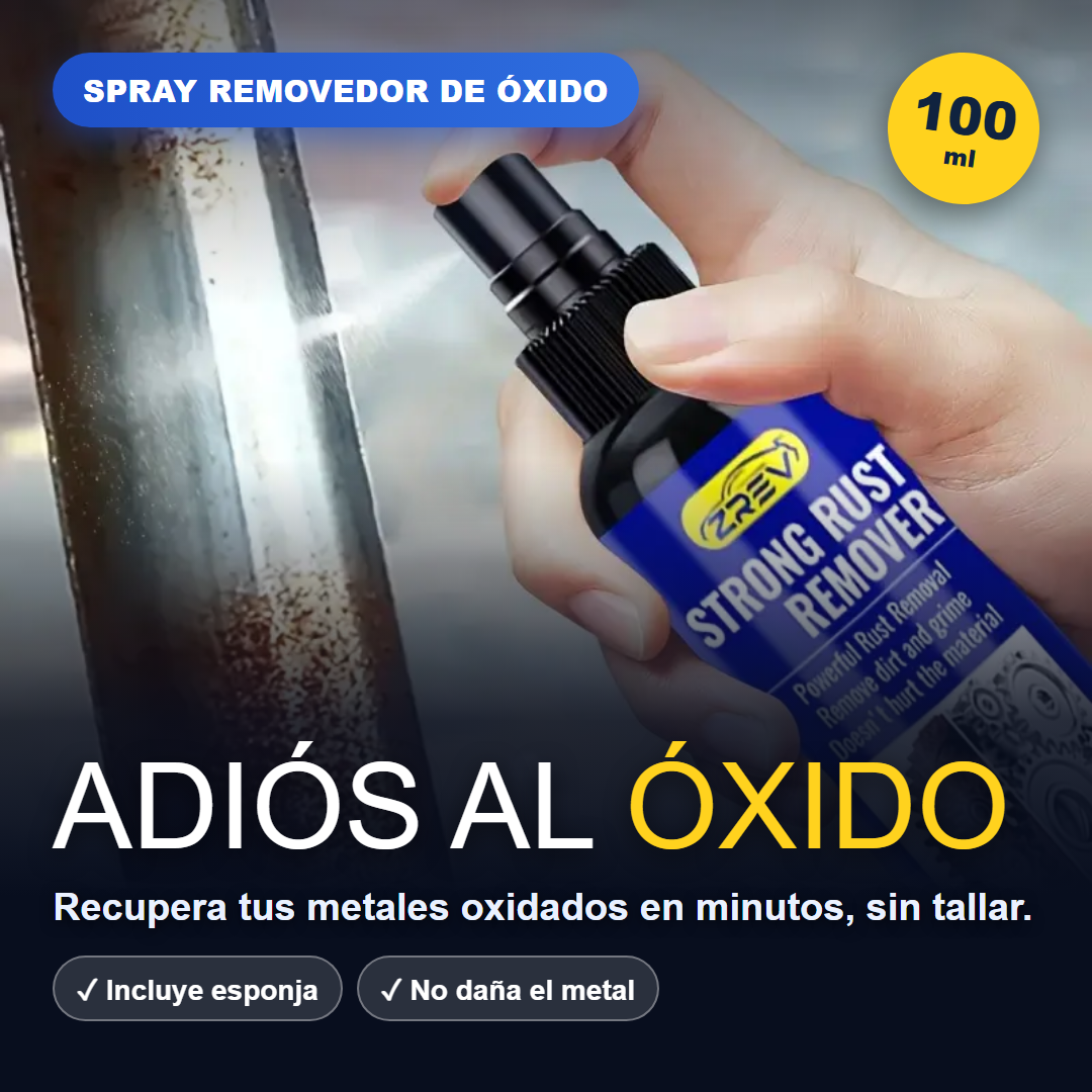 Spray removedor de oxido en accion sobre metal