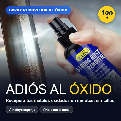 Spray removedor de oxido en accion sobre metal