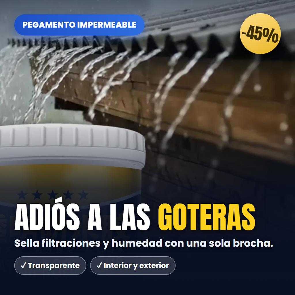 Pegamento impermeable transparente sellando goteras