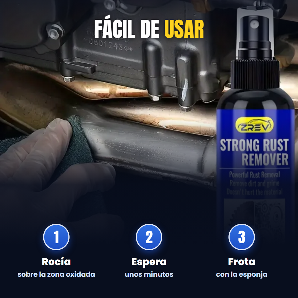 Como se usa: rocia, espera y frota