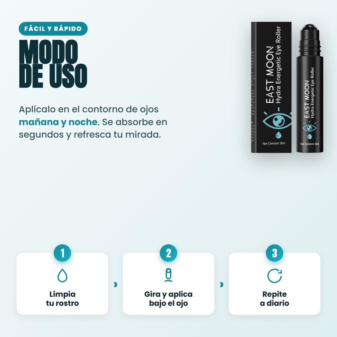 Modo de uso del Roll-On EAST MOON en 3 pasos